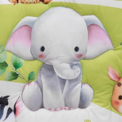 Baby Crib Bedding Set Safari Neutral Crib Nursery Comforter Bed Sets Decor with Fitted Crib Sheet, Comforter and Bed Skirt for Unisex Boys Girls (Safari)
