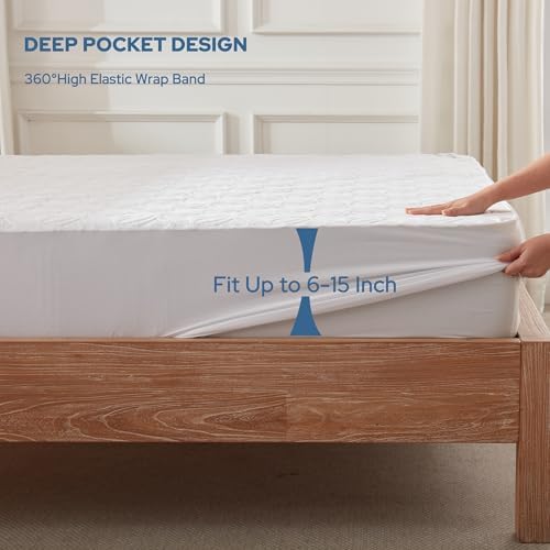 2 Pack Waterproof Mattress Protector Twin Size, Deep Pocket Fit, Washable
