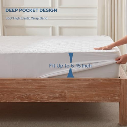 2 Pack Waterproof Mattress Protector Twin Size, Deep Pocket Fit, Washable