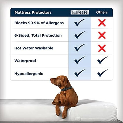 AllerEase Waterproof Allergy Defense Zippered Mattress Protector, King