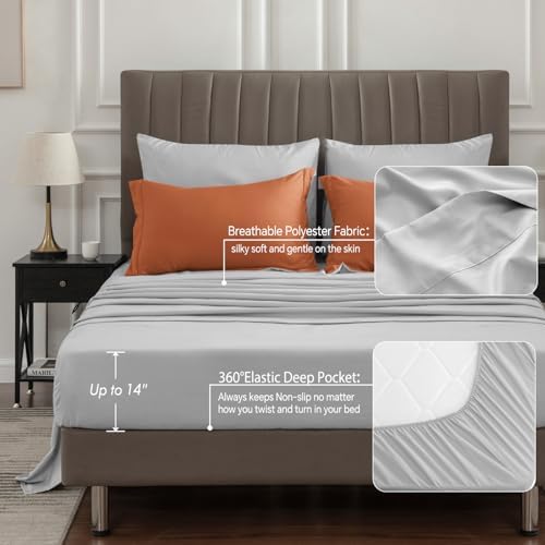 BEDELITE Twin Comforter Set 5 Pieces, Reversible Burnt Orange Bed in A Bag