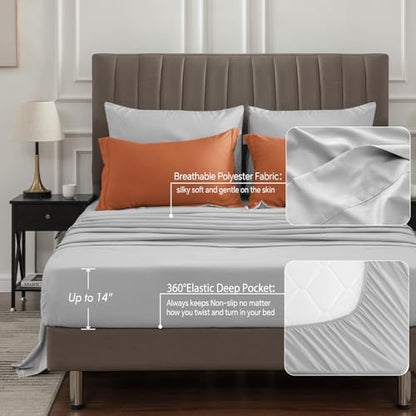 BEDELITE Twin XL Comforter Set 5 Pieces, Burnt Orange Bed in A Bag