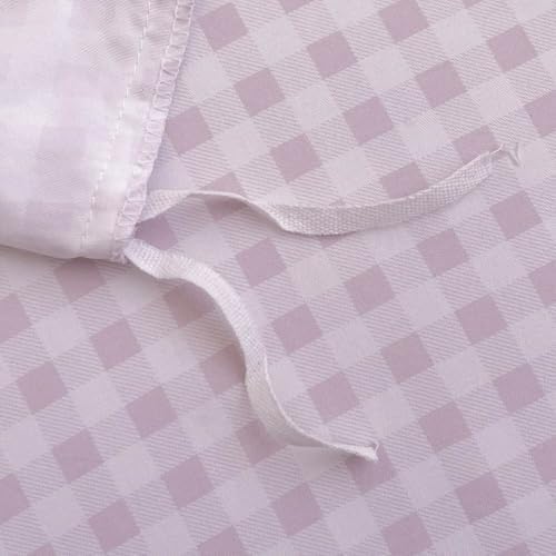 NSNLGSGC Purple Gingham Ruffle Queen Duvet Cover