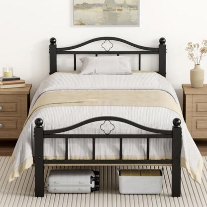 Metal Twin Bed Frame with Headboard