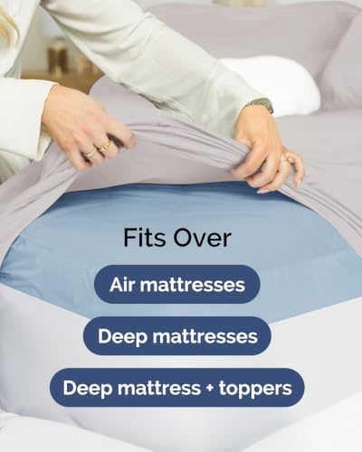 CGK Linens 2 Pack Extra Deep Twin XL Fitted Sheets - Light Grey