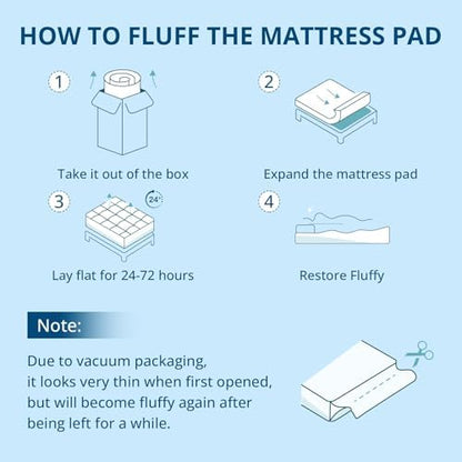 YUGYVOB California King Mattress Topper Thick, Cooling Plush Mattress Pad