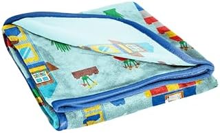 Jay Franco Kids Plush Throw Blanket – Soft & Cozy Fleece Throw for Bedroom & Couch Décor, Official Licensed Product, Blue - LEGO®, 40x50 - Travel Blanket