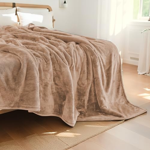 Eydna Electric Heated Blanket Full Size 72"x84",Fast Heating Throw, Soft Plush Microplush for Bed & Couch, 10 Hours Auto Off & 4 Heating Levels, Machine Washable, Gifts for Womens & Family-Dark Camel