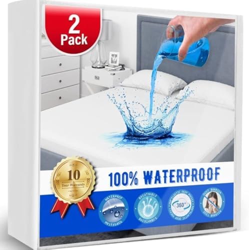King Mattress Protector Waterproof Mattress Pad Cover 2 Pack