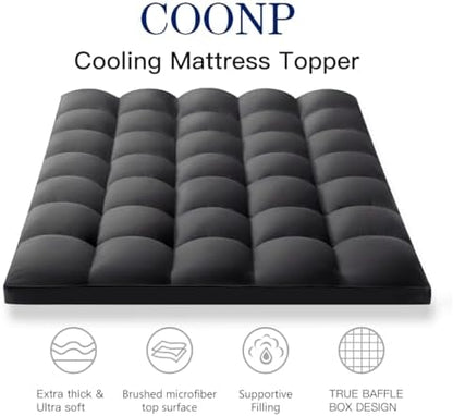 COONP King Mattress Topper, Extra Thick Pillow Top Mattress Pad Cover