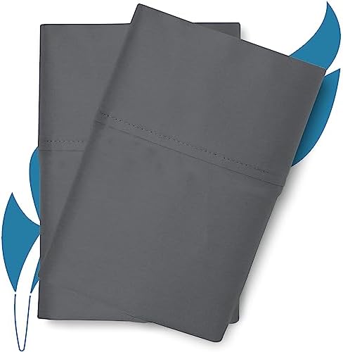 800 Series King Pillow Cases Set of 2, Sateen, Dark Grey