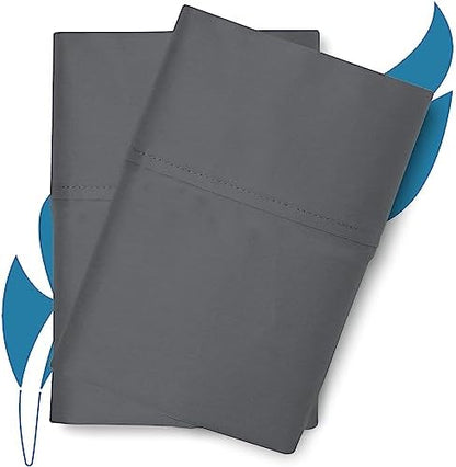 800 Series King Pillow Cases Set of 2, Sateen, Dark Grey