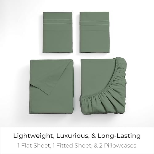 Mellanni Iconic 4-Piece, Ultra Soft Sheet Set (King, Sage)