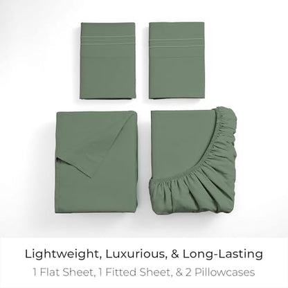 Mellanni Iconic 4-Piece, Ultra Soft Sheet Set (California King, Sage)