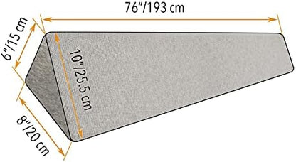 Insieme King Size Headboard Gap Filler (White). Long Bed Wedge Pillow for Covering Gaps Between Bed & Headboard or Wall with Pillow Support (76x8x6 inch)