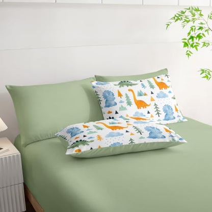 HOSIMA Kids Watercolor Dinosaur Bed in a Bag 7 Pieces Bedding Set Twin.