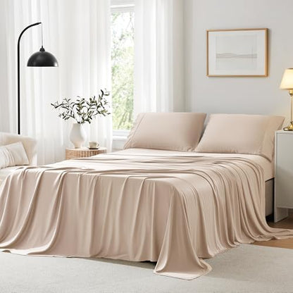 ACCURATEX Cooling Sheets for Hot Sleepers, King Size, Sandy