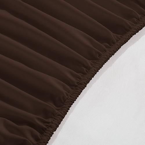Elegant Comfort 1500 Premium Hotel Quality 18-24 Inches Deep - Extra Deep Pocket Single Fitted Sheet for High Mattress, Luxury and Softest, Smart Pocket -Wrinkle Free, California King, Chocolate Brown