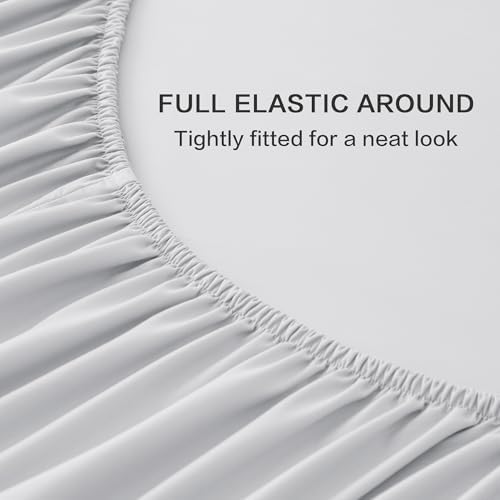 Andency Light Grey King Sheets Set 100% Viscose Derived from Bamboo