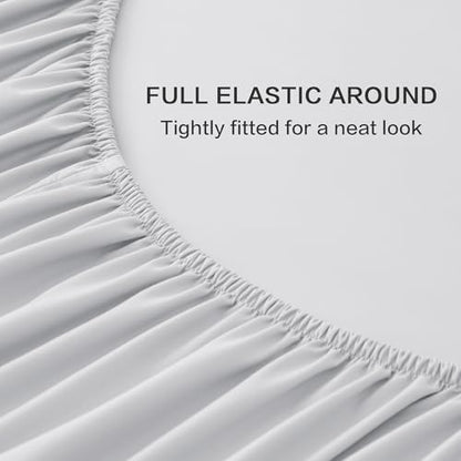 Andency Light Grey King Sheets Set 100% Viscose Derived from Bamboo