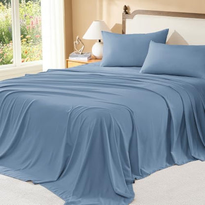 Litanika Super King Comforter Set with Sheets, 7 Pieces Boho Bed Set