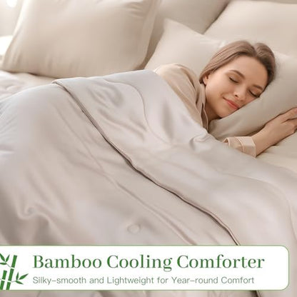NEXHOME PRO 100% Viscose from Bamboo Comforter Twin Size - Ultra-Soft, Breathable, Lightweight All-Season & Summer Duvet Insert, Natural Temperature Regulating for Cooling Sleep