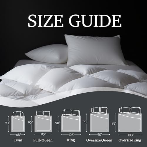 Hotel Grand Goose Feather Down Fiber Comforter Oversized Queen Duvet Insert