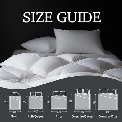 Hotel Grand Oversized Queen Size White Goose Feather Down Fiber Comforter