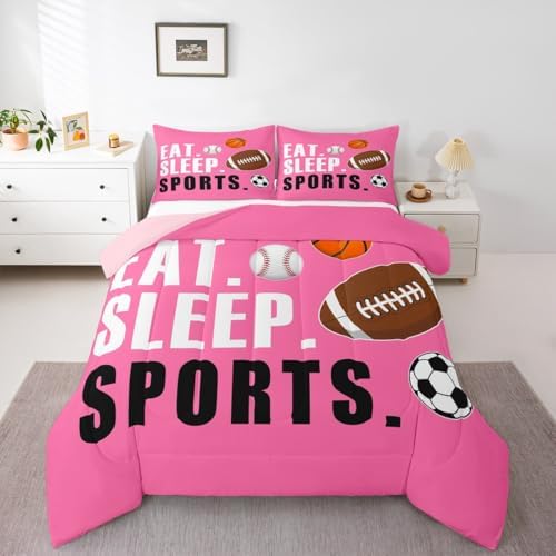 Feelyou Football Comforter Set Twin Size for Kids Boys Girls