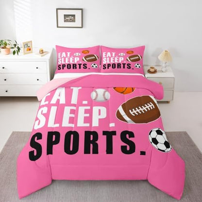 Feelyou Football Comforter Set Twin Size for Kids Boys Girls