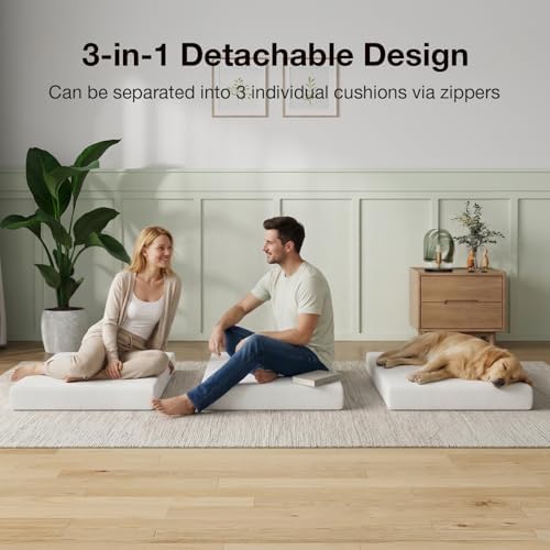 Novilla Foldable Mattress Topper, Twin Size Comfort Foam Trifold Mattress with Cloud Design Cover, 4 Inch Folding Mattress for Back Pain Relief, Suitable for Camping, RV Travel, 75"x39"x4"