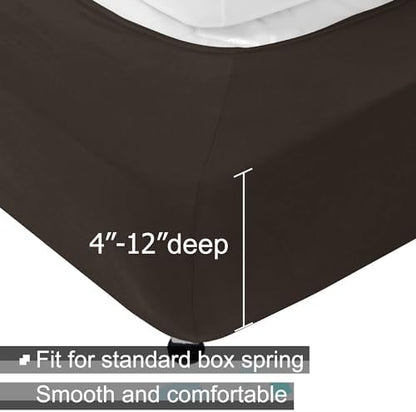 ALYVIA SPRING King Box Spring Cover Jersey Knit Stretchy, Brown