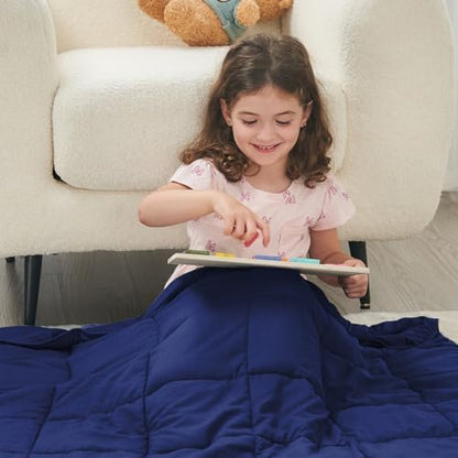 yescool Weighted Throw Blanket 10lbs, 41" x 60", Blue
