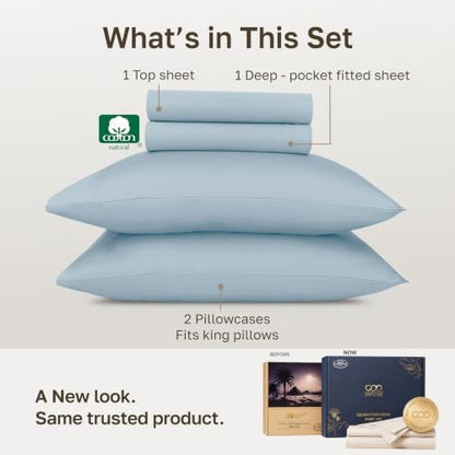 California Design Den 100% Egyptian Cotton King Sheets Deep Pocket, 4 Pcs