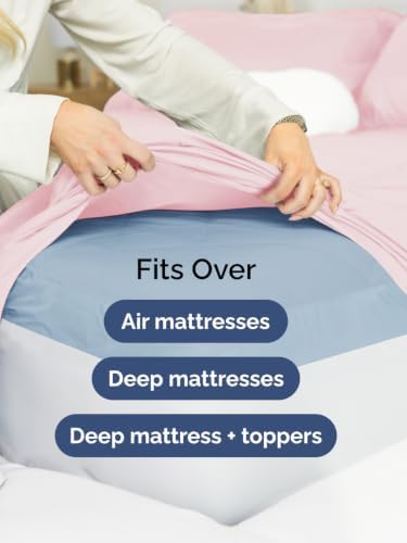 Extra Deep Pocket Full Sheet Set - Breathable & Cooling - Lavender Pink