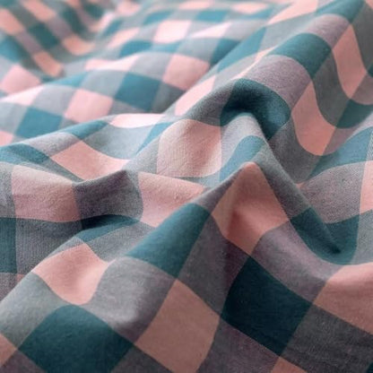 mixinni Plaid Comforter Set Twin XL - 3 Piece Soft Geometric Checkered Comforter with 2 Pillow Shams, Modern Gingham Pattern Bedding Set for All Season, Breathable & Soft Cozy (Pink, Purple, Blue)