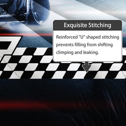 Axolotl Race Car Comforter Set King Size,Extreme Sports Bedding for Boys Teens Kids Girls Room Decor,Checkered Flag Bedding,Cool Speed Car Quilt Bed Set with 1 Comforter 2 Pillowcases