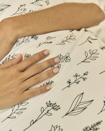 Full 4 Piece Boho Botanical Floral Sheet Set - Soft & Cooling - Plants