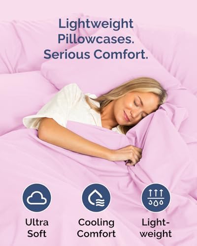 Standard Pillow Cases Set of 10 - Ultra Soft Pillowcase Covers - Light Pink