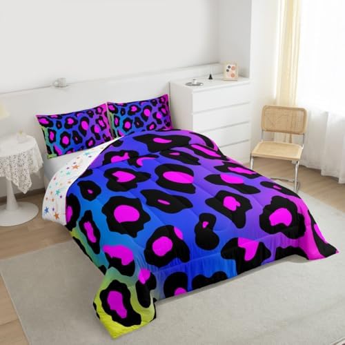 Feelyou Leopard Print Bedding Set Twin Size for Girls Women