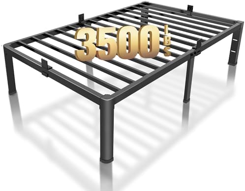ROIL 18 Inch Twin Bed Frame with Rounded Corner & 4 Mattress Baffles