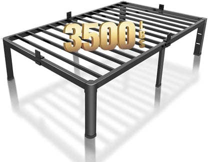 ROIL 18 Inch Twin Bed Frame with Rounded Corner & 4 Mattress Baffles