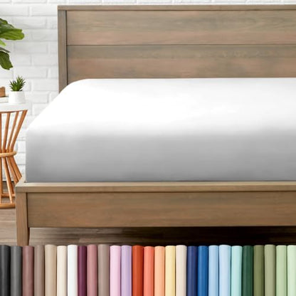 Bare Home Queen Fitted Sheet - 1800 Ultra-Soft (Queen, Cloud Grey)