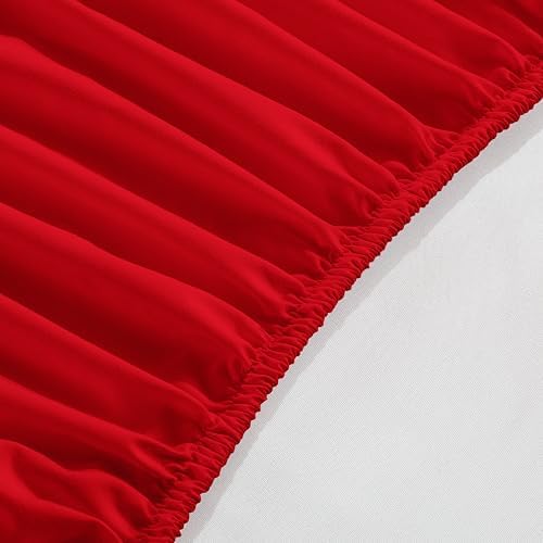 Elegant Comfort 1500 Premium Hotel Quality 18-24 Inches Deep - Extra Deep Pocket Single Fitted Sheet for High Mattress, Luxury and Softest, Smart Pocket - Wrinkle Free, Queen, Red