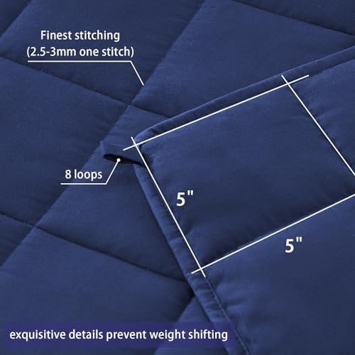 yescool King Size Weighted Blanket for Adults 20lbs, 88” x 104”, Blue