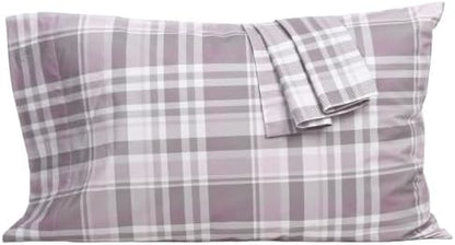 Pillow Cases 100% Cotton Percale Standard Queen Set of 2, Mauve Grey