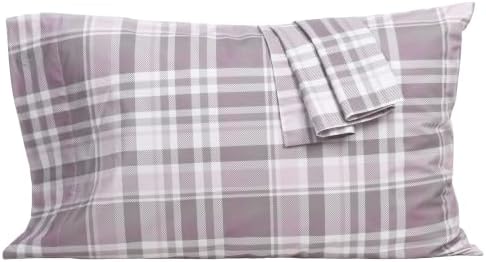 Pillow Cases 100% Cotton Percale King Size Set of 2, Mauve Grey