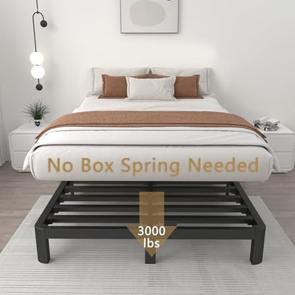 ITIMIDI 10 Inch Full Bed Frame, Heavy Duty, No Box Spring Needed, Black