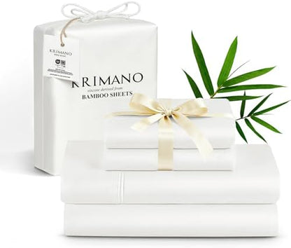 Bamboo Viscose Sheet Set King Size, Cooling Sheets Bed Set 4pcs