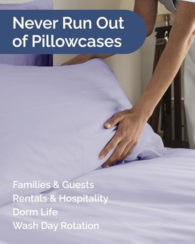King Standard Pillow Cases Set of 10 - Pillowcase Covers - Light Lavender